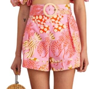 Pink and Orange Patterned Women's Shorts